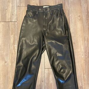 Abercrombie & Fitch Black High-Rise faux leather pants